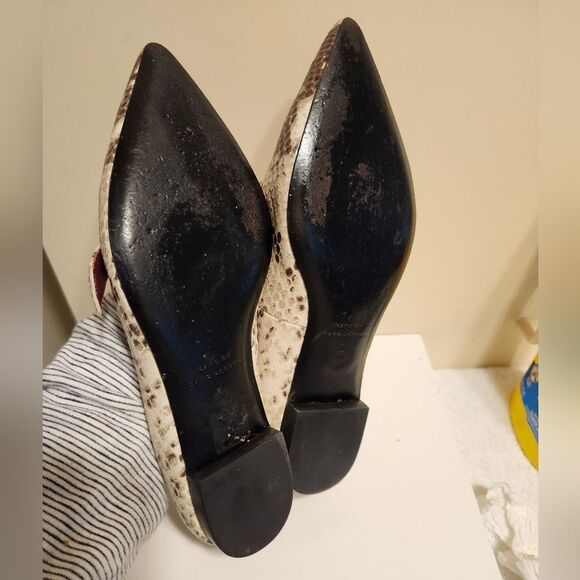 Marc by Marc Jacobs Snake Print Leather Mary Jane Pointy Flats Sz.8/38 Ret.$379 - Picture 6 of 8